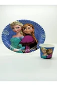 Karlar Ülkesi Elsa Frozen Doğum Günü Tabak Bardaki Seti 8 Kişilik - 1