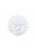 40 Cm Beyaz Ponpon Fener , Petek Fener - 1