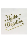 Beyaz Gold Varaklı Iyi Ki Doğdun Peçete - 1