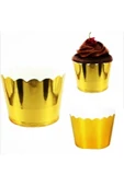 Metalize Gold Cupcake Muffin Kapsülü 12'li - 1