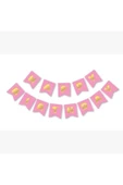 Pembe Gold Happy Banner Ve 100 Adet Metalik Balon Ve Balon Zinciri Pembe Konsept Banner Ve Balon - 2