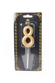 Milyoncu 8 Yaş Gold Rakam Mum - 1