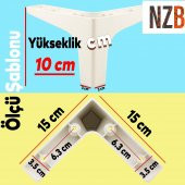 Lüks Mobilya Kanepe Sehpa TV Ünitesi Koltuk Ayağı 10 cm Beyaz Baza Ayak thumbnail 3