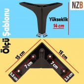Lüks Mobilya Kanepe Sehpa TV Ünitesi Koltuk Ayağı 14 cm Siyah Baza Ayak thumbnail 5