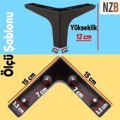 Lüks Mobilya Kanepe Sehpa TV Ünitesi Koltuk Ayağı 12 cm Siyah Baza Ayak thumbnail 5