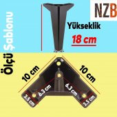 Lüks Mobilya Kanepe Sehpa TV Ünitesi Koltuk Ayağı 18 cm Siyah Baza Ayak thumbnail 5
