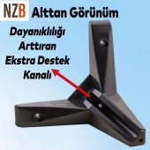 Lüks Mobilya Kanepe Sehpa TV Ünitesi Koltuk Ayağı 14 cm Siyah Baza Ayak thumbnail 4