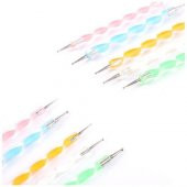 Sarsal Dot Kalemi Nail Art Tırnak Süsleme Kalemi 5 Adet Protez Tırnak - 2