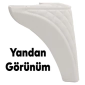 Petek Lüks Mobilya Kanepe Sehpa Tv Ünitesi Koltuk Puf Ayağı 15 Cm Beyaz Baza Ayakları thumbnail 5