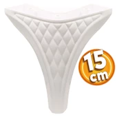 Petek Lüks Mobilya Kanepe Sehpa Tv Ünitesi Koltuk Puf Ayağı 15 Cm Beyaz Baza Ayakları thumbnail 1