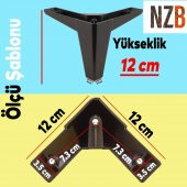 Lüks Mobilya Kanepe Sehpa TV Ünitesi Koltuk Ayağı 12 cm Siyah Baza Ayak - 3