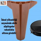 Lüks Mobilya Kanepe Sehpa TV Ünitesi Koltuk Ayağı 15 cm Ahşap Desenli Kahverengi Baza Ayak - 3
