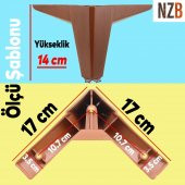 Lüks Mobilya Kanepe Sehpa TV Ünitesi Koltuk Ayağı 14 cm Ahşap Desenli Kahverengi Baza Ayak thumbnail 4