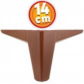 Lüks Mobilya Kanepe Sehpa TV Ünitesi Koltuk Ayağı 14 cm Ahşap Desenli Kahverengi Baza Ayak thumbnail 1