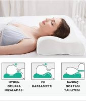 Boyun Destekli Ortopedik Visco Yastık Boyun Fıttığı Boyun Düzleşmesi Boyun Ağrısı Destekli Ortapedik Yastık - 1