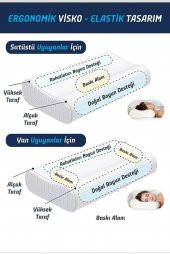 Boyun Destekli Ortopedik Visco Yastık Boyun Fıttığı Boyun Düzleşmesi Boyun Ağrısı Destekli Ortapedik Yastık - 3