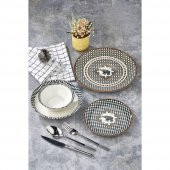 Cooker Porselen Dijital Baskılı 24 Parça Yemek Takımı CKR4023 - 1