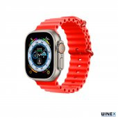Winex 42-49mm Yeni Nesil Apple Uyumlu Akıllı Saat Kordonu Silikon Kırmızı - 3