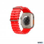 Winex 42-49mm Yeni Nesil Apple Uyumlu Akıllı Saat Kordonu Silikon Kırmızı - 4