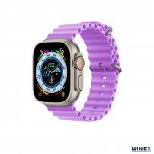 Winex 42-49mm Yeni Nesil Apple Uyumlu Akıllı Saat Kordonu Silikon Mor - 3