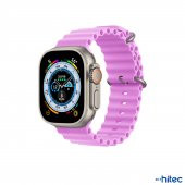 ScHitec 42-49mm Yeni Nesil Apple Uyumlu Akıllı Saat Kordonu Silikon Lila - 4