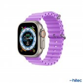 ScHitec 42-49mm Yeni Nesil Apple Uyumlu Akıllı Saat Kordonu Silikon Mor - 3