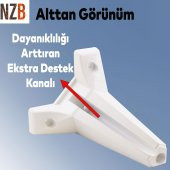 Lüks Mobilya Kanepe Sehpa TV Ünitesi Koltuk Ayağı 20 cm Beyaz Baza Ayak - 3