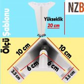 Lüks Mobilya Kanepe Sehpa TV Ünitesi Koltuk Ayağı 20 cm Beyaz Baza Ayak - 5