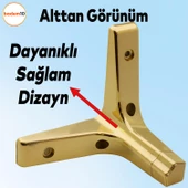 Sedef Lüks Mobilya Kanepe Sehpa Tv Ünitesi Koltuk Ayağı 12 Cm Altın Gold Baza Ayakları - 5