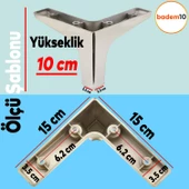 Sedef Lüks Mobilya Kanepe Tv Ünitesi Koltuk Ayağı 10 Cm Parlak Plastik Krom Renk Baza Ayakları thumbnail 2