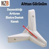 Lüks Mobilya Kanepe Sehpa TV Ünitesi Koltuk Ayağı 14 cm Beyaz Baza Ayak - 3