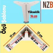 Lüks Mobilya Kanepe Sehpa TV Ünitesi Koltuk Ayağı 14 cm Beyaz Baza Ayak - 4