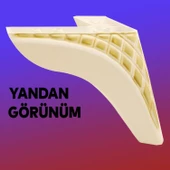 Petek Lüks Mobilya Kanepe Sehpa Tv Ünitesi Koltuk Puf Ayağı 14 Cm Krem Altın Baza Ayakları - 6