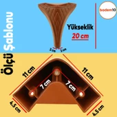 Petek Lüks Mobilya Kanepe Tv Ünitesi Koltuk Puf Ayağı 20 Cm Kahverengi Ahşap Desenli Konsol Ayak - 2