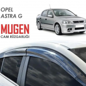 Opel Astra G 1998-2004 Uyumlu Mugen Cam Rüzgarlığı Seti Piano Black 4lü İthal - 1