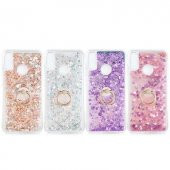 Huawei Y7 Prime 2019 Kılıf Sulu Simli Akışkan Silikon - 3