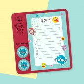 Cam Magnet Rozetli To Do List Mini Set - Wow Not Defteri - 2
