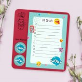 Cam Magnet Rozetli To Do List Mini Set - Wow Not Defteri - 1
