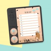 Cam Magnet Rozetli To Do List Mini Set - Bear Not Defteri - 3