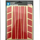 Şerit Tasarımlı Reflektif Kırmızı Motosiklet Kask Sticker Çınar Extreme thumbnail 6