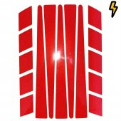 Şerit Tasarımlı Reflektif Kırmızı Motosiklet Kask Sticker Çınar Extreme thumbnail 7