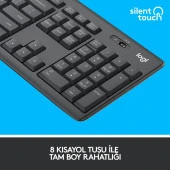 Logitech Sessiz Kablosuz Türkçe Klavye Mouse Seti - Siyah thumbnail 3