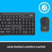 Logitech Sessiz Kablosuz Türkçe Klavye Mouse Seti - Siyah thumbnail 8