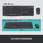 Logitech Sessiz Kablosuz Türkçe Klavye Mouse Seti - Siyah thumbnail 9