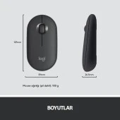 Logitech Kablosuz İnce Türkçe Klavye Mouse Seti - Siyah thumbnail 9