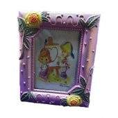 9x13 cm Plastik Fotoğraf Çerçevesi - Renkli Çiçek Desenli Camlı Çerçeve - 1