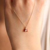 14 Ayar Altın Uğur Böcek Kolye Minimal thumbnail 3