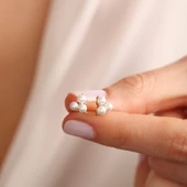 14 Ayar Altın İnci Küpe thumbnail 1