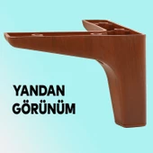 Sedef Lüks Mobilya Kanepe Sehpa Tv Ünitesi Koltuk Ayağı 10 Cm Ahşap Desenli Kahverengi Baza Ayak - 6