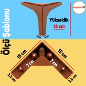 Sedef Lüks Mobilya Kanepe Sehpa Tv Ünitesi Koltuk Ayağı 14 Cm Ahşap Desenli Kahverengi Baza Ayakları thumbnail 2